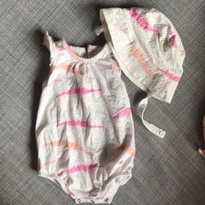 Matching summer Romper and Hat